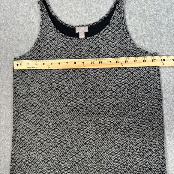 J.jill Wearever Collection Tunic Tank Top Women's Small Stretch Black/Gray Print - Picture 4 of 9